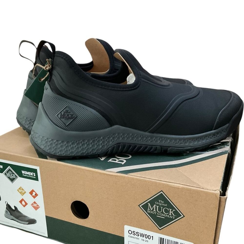 Muck Boot Company Women's Outscape Low Slip-On Shoes Black/Grey Size US 9 NEW